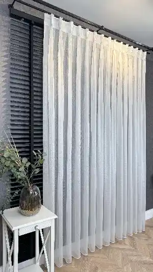 Açık Gri Amerikan Pile Tül Perde, 6 Farklı Renk Seçeneği, Ağır Gramajlı Premium Seri Kurşunlu Tül