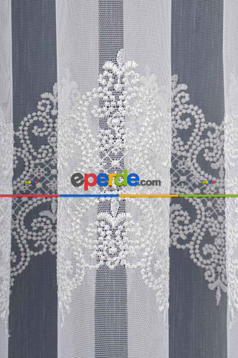 Salon Tül Perde - Elit Nakış İşlemeli Tül Perde