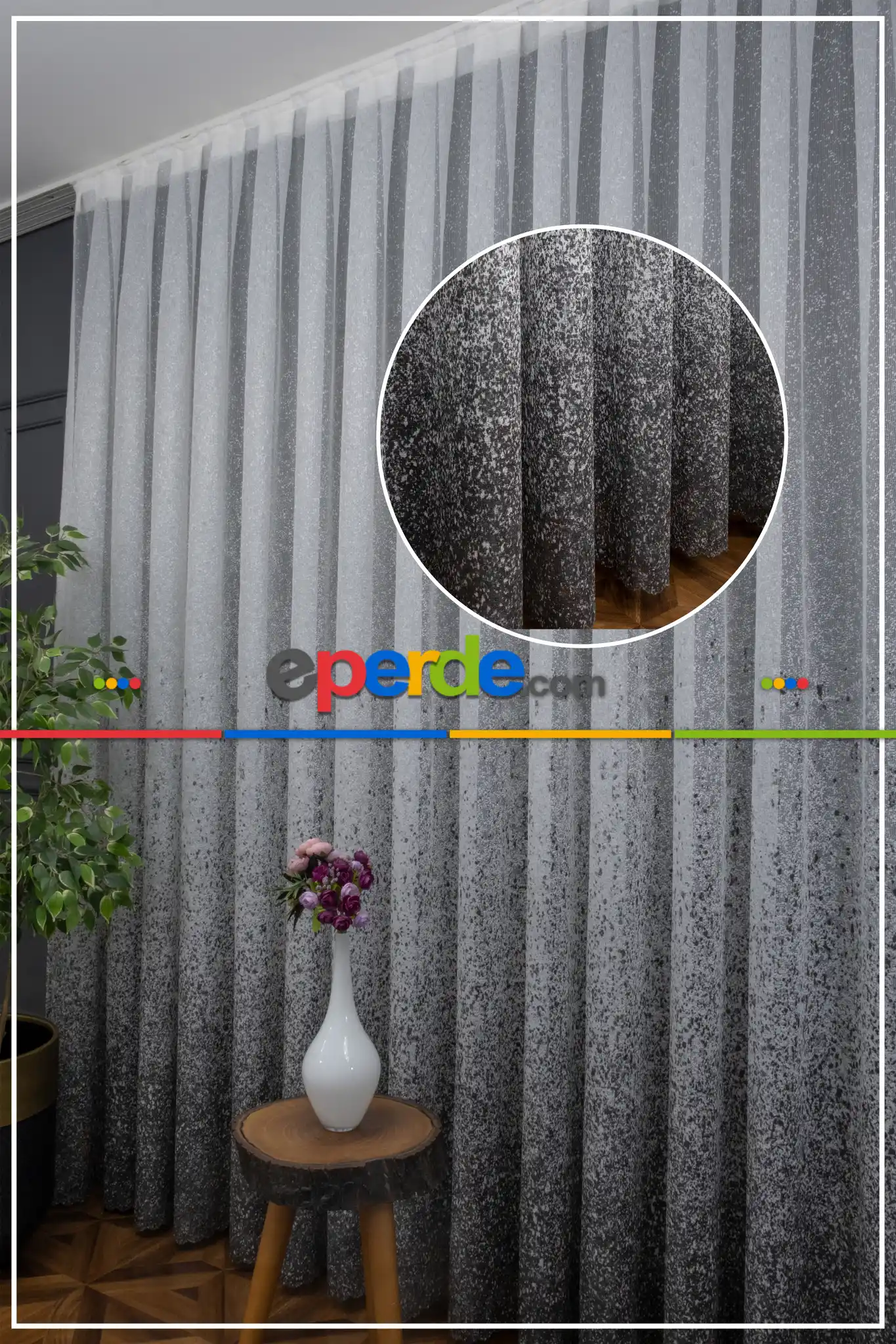 Püskürtme Giri Füme Antrasit Genc Tasarım Moda Tül