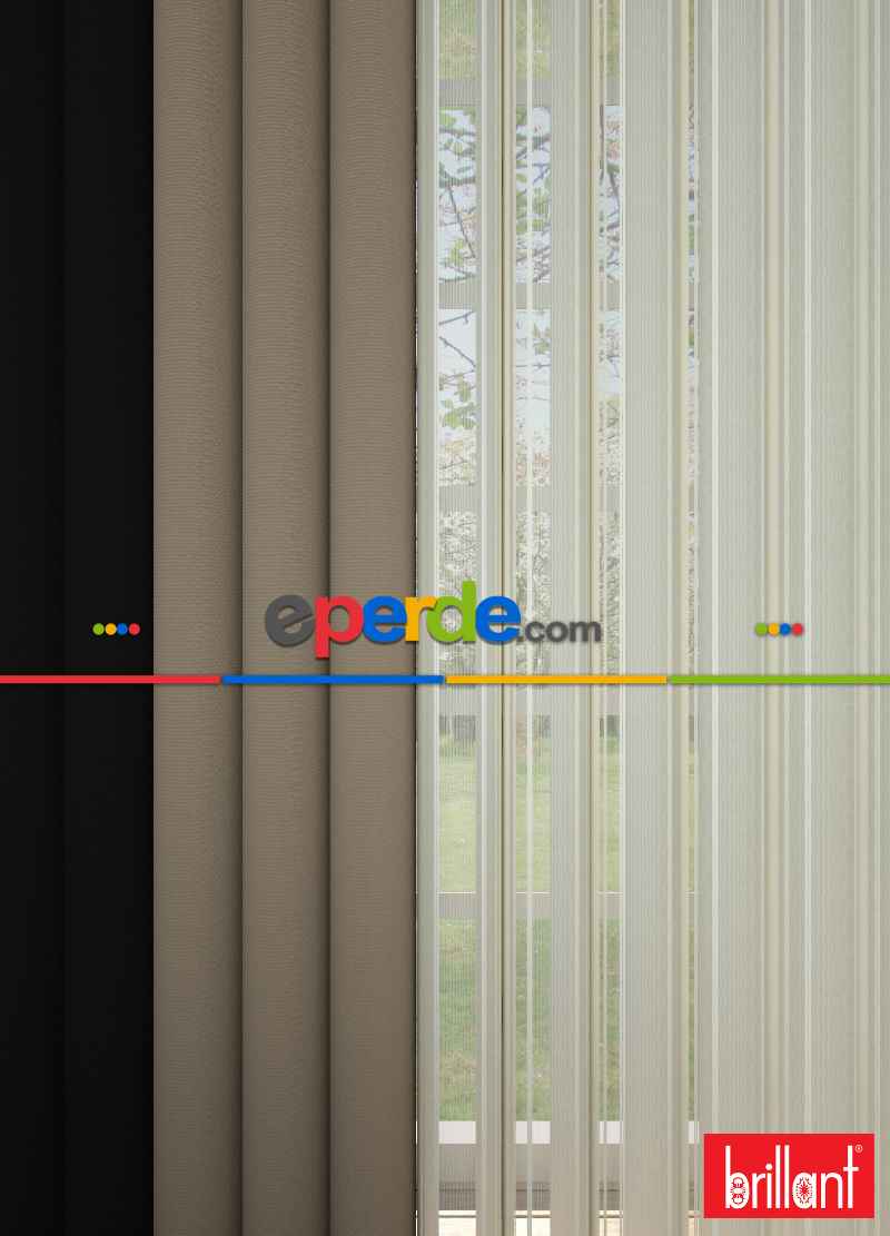 Brillant Akıllı Tül Siyah-açık Kahverengi Perde Tül Dikey Zebra Perde Düz 1. Kalite
