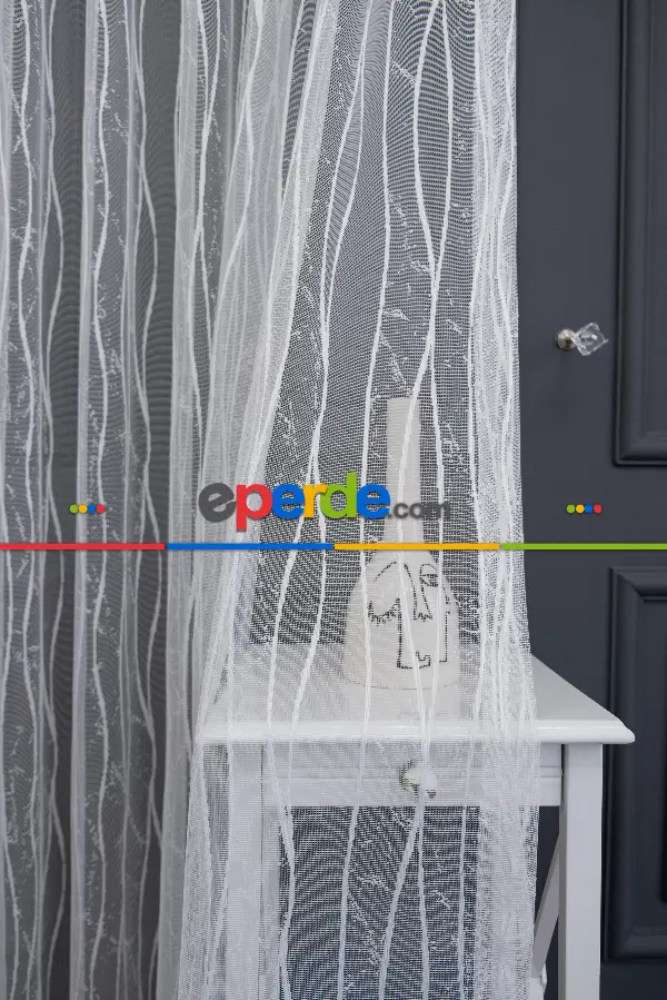 Taç Es S Modern Tasarım Taç Örme Tül Perde