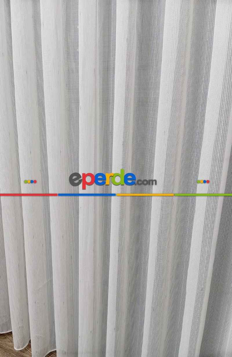 Yatak Odası - Keten Gümüş Silver Simli Varaklı Daho Tül Perde