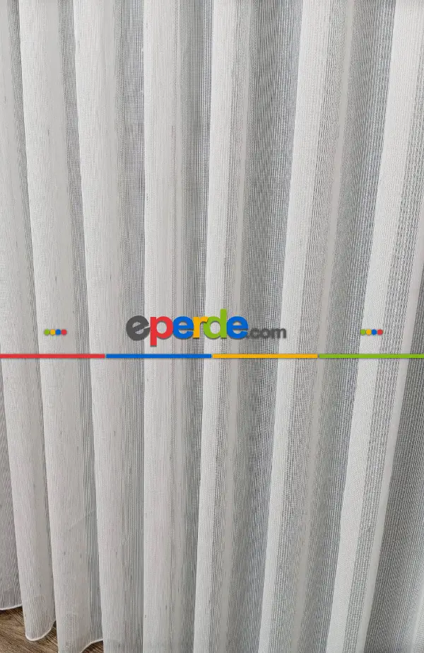 Salon - Keten Gümüş Silver Simli Varaklı Daho Tül Perde