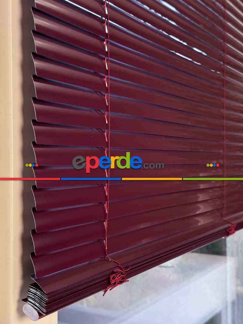 Mutfak Jaluzi - Bordo Alüminyum Jaluzi Perde - 25mm