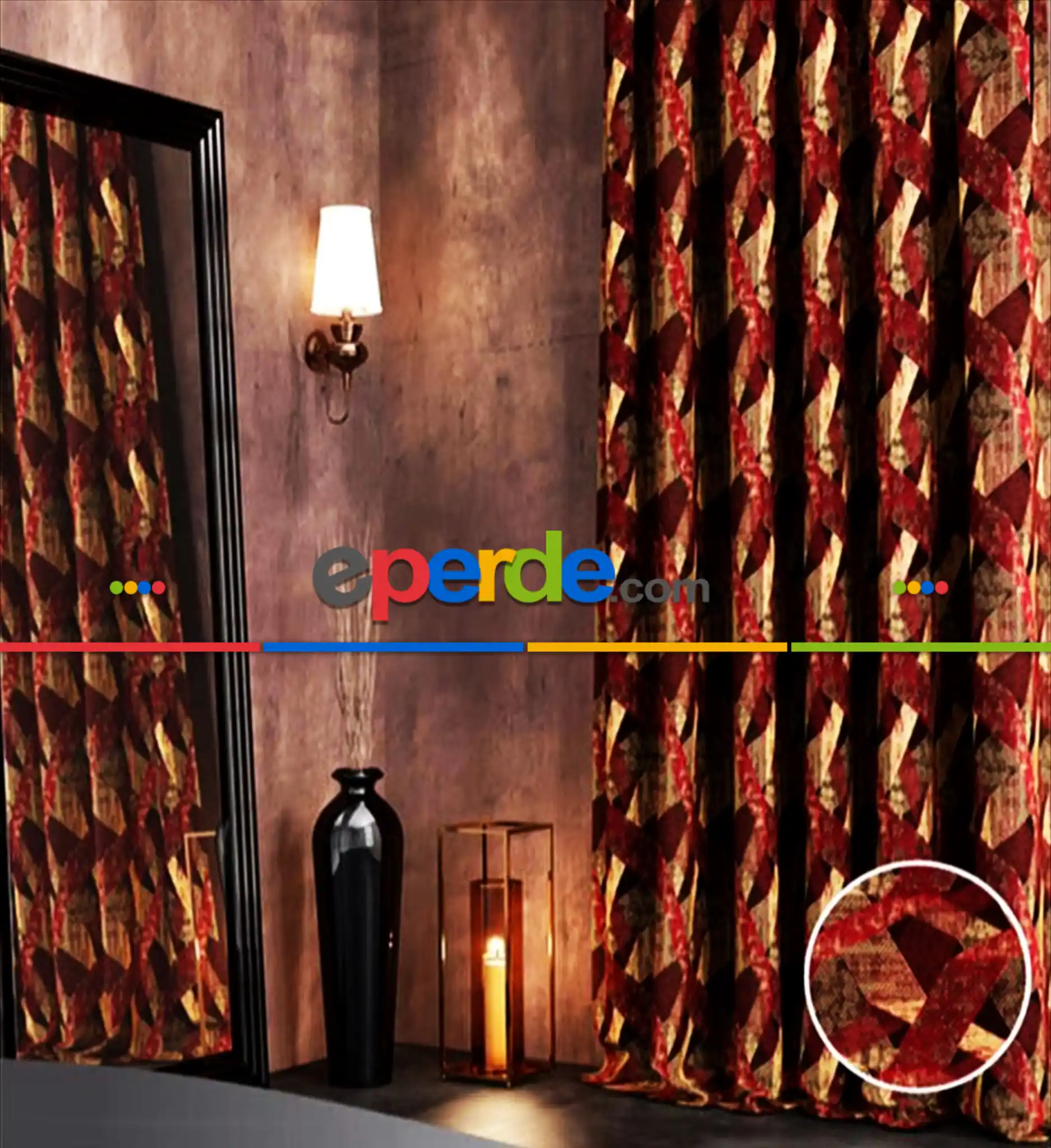 Taç Stream Çizgi Desen Pano Fon Perde 70cm X 290cm 