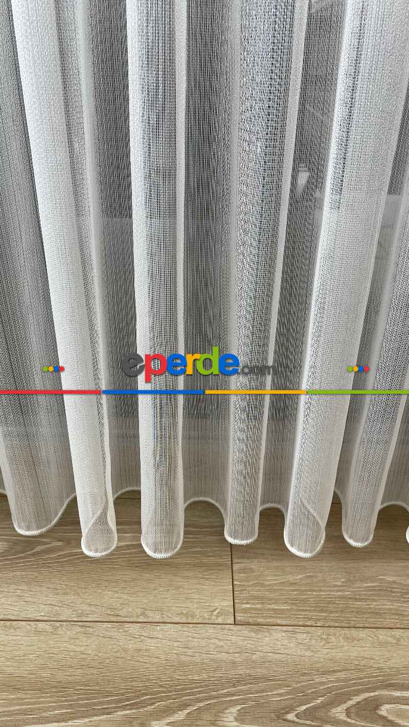 mutfak - Düz Çizgili Tül - İnci Tül - Dönergücü- Ekru