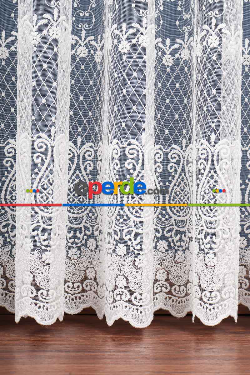 Salon Tül Modelleri - Elit Brode İşlemeli Tül Perde Özel Seri 108