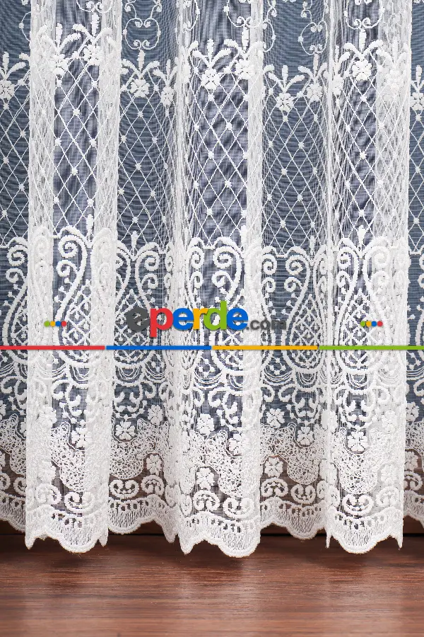 Salon Tül Modelleri - Elit Brode İşlemeli Tül Perde Özel Seri 108