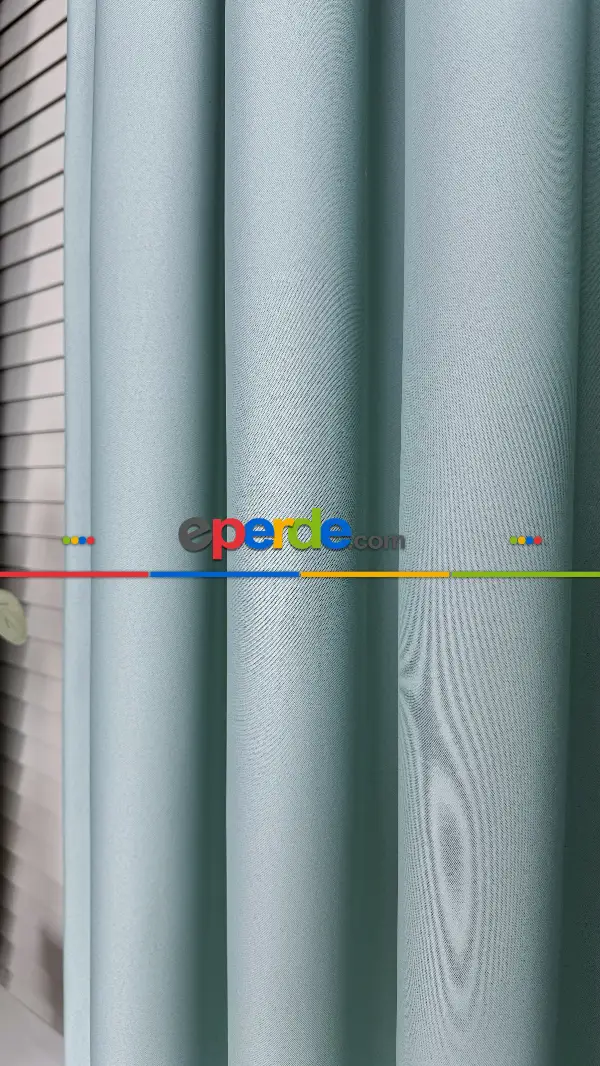 Yatak Odası - Buz Mavi Blackout - Karartma Fon Perde, Premium Kalite Serisidir, � Oranında Işığı Keser