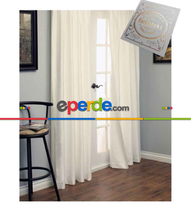 Oturma Odası - Güneşlik Perde - Taç Güneşlik - Krem