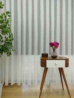 Kdk Örme Dantel Tül Perde- Krem-ekru