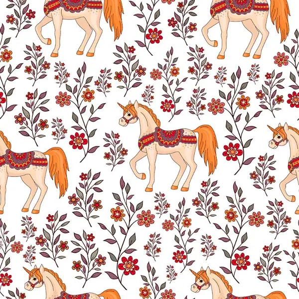 At Desenli Fon Perde Evm577 Kumaşı Kalındır Duck Bezi Değildir- Kırmızı