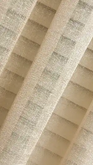 Yatak Odası Krem Rengi Naturel Keten Düz Tül Perde - Premium Kalite Serisidir, Eteği Kurşunludur.