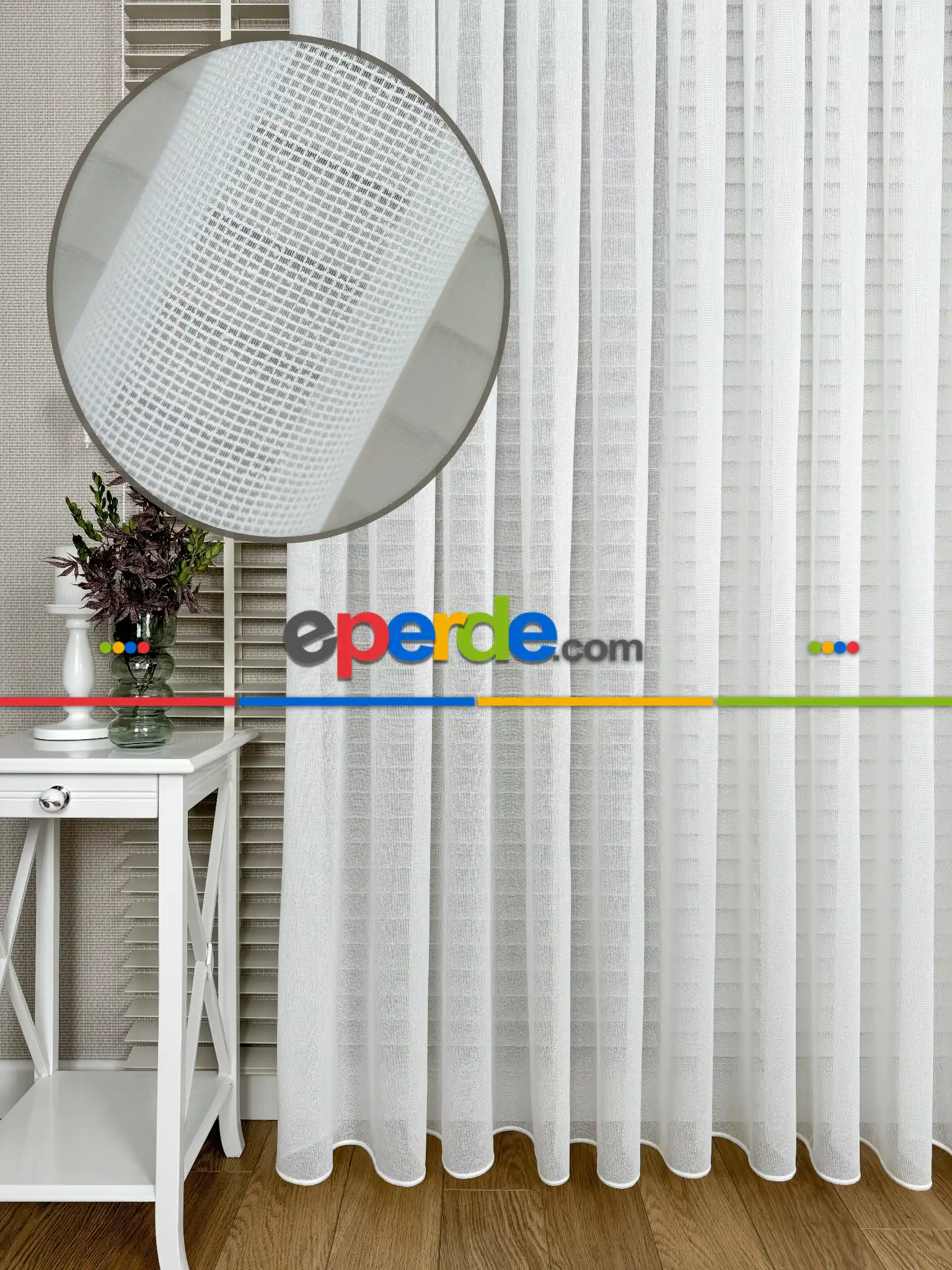 Salon Tül Perde - Brillant Tül Perde, Premium Seri, Kurşunlu Tül