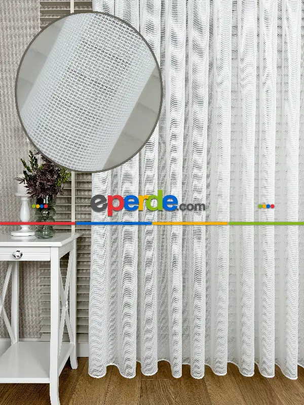 Salon Tül Perde - Brillant Tül Perde, Premium Seri, Kurşunlu Tül