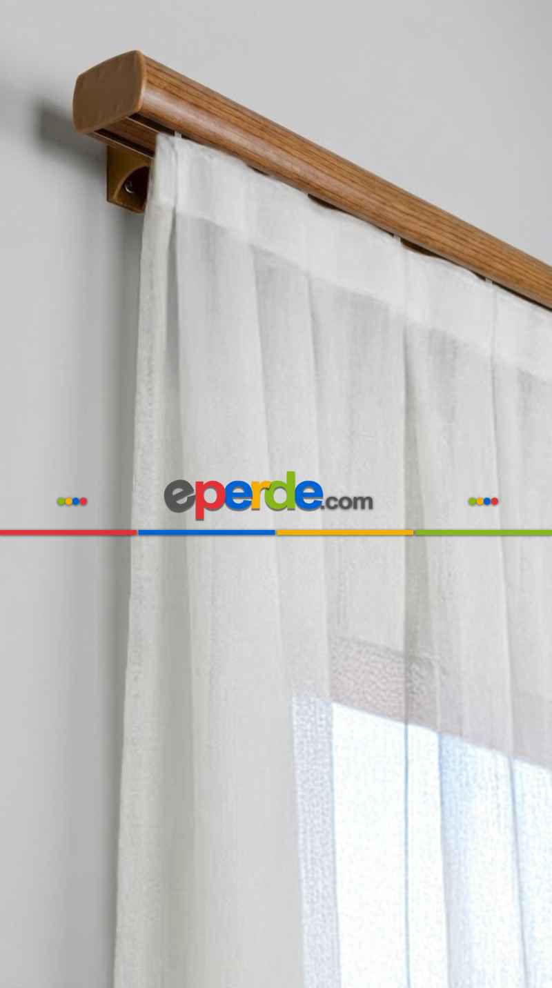 Ceviz Çift Kanallı Dekoratif Ray, Modern Perde Korniş Rayı