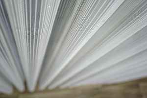 Desen Almira Simli Çizgili Eteği Kurşunlu (gramajlı) Tül Perde