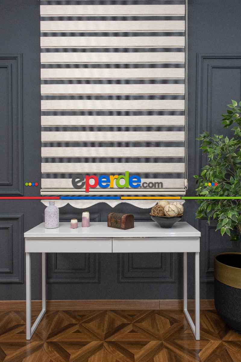 Yüksek Kaliteli Düz Bambu Krem Zebra Perde Krem