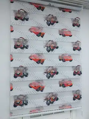 Çocuk Odası - Mcqueen Arabalar Desenli Zebra Perde-  Çok Renkli 2
