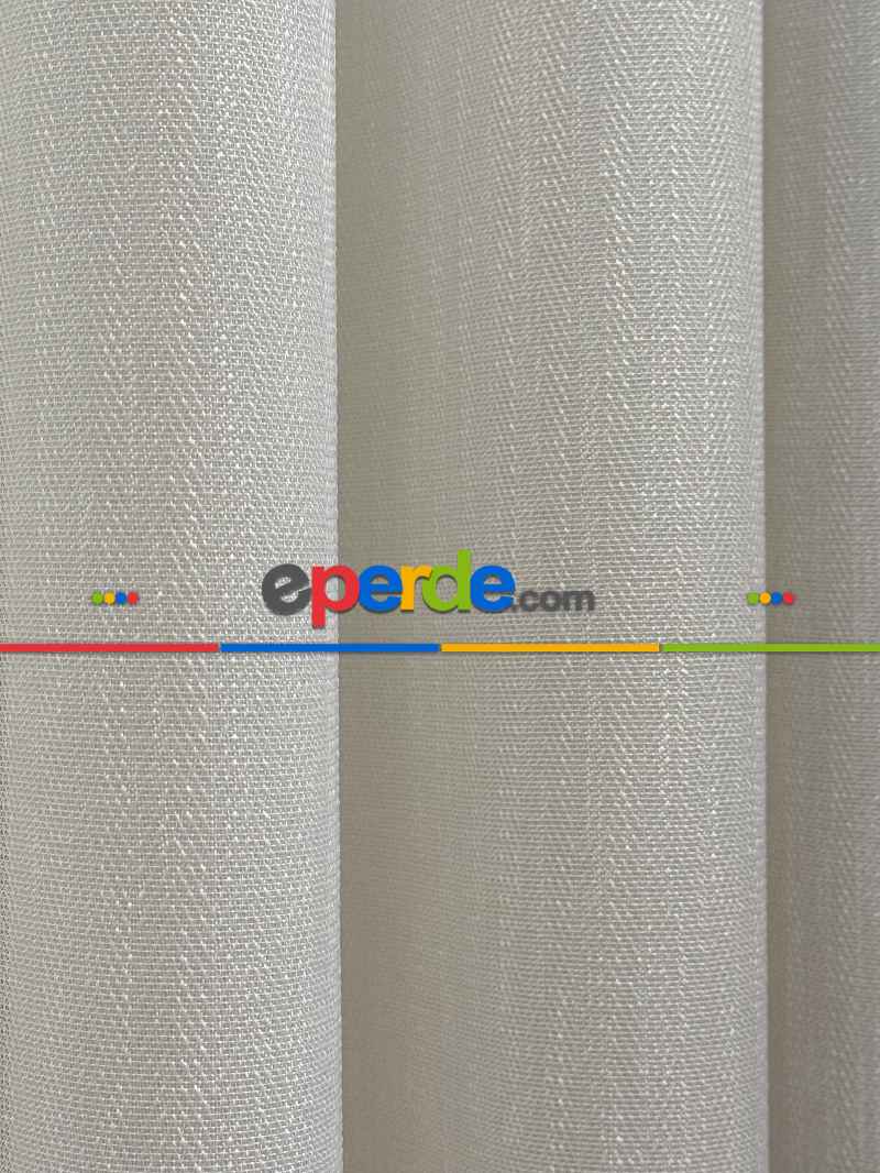 Oturma Odası - Balık Sırtı Desen Tül Perde, Ağır Gramajlı Premium Seri, Kurşunlu Tül