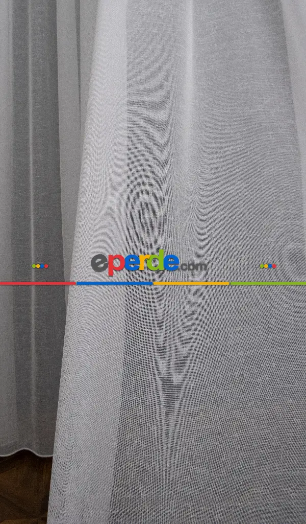 Keten Tül Ütü İstemez Dökümlü Tül - İtinalı Dikiş - Amerikan Pile