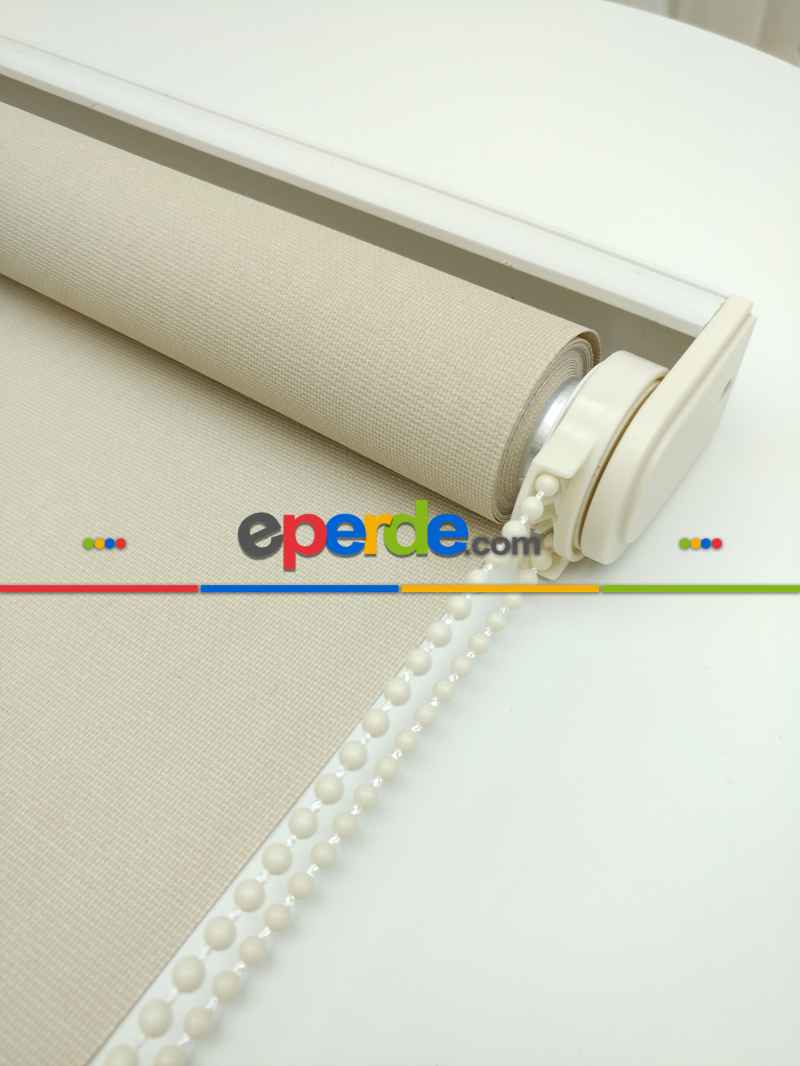 Oturma Odası Stor Perde - Stor Perde Panama Mat Serisi (pvc Kaplama) Kalın Dokulu- Bej