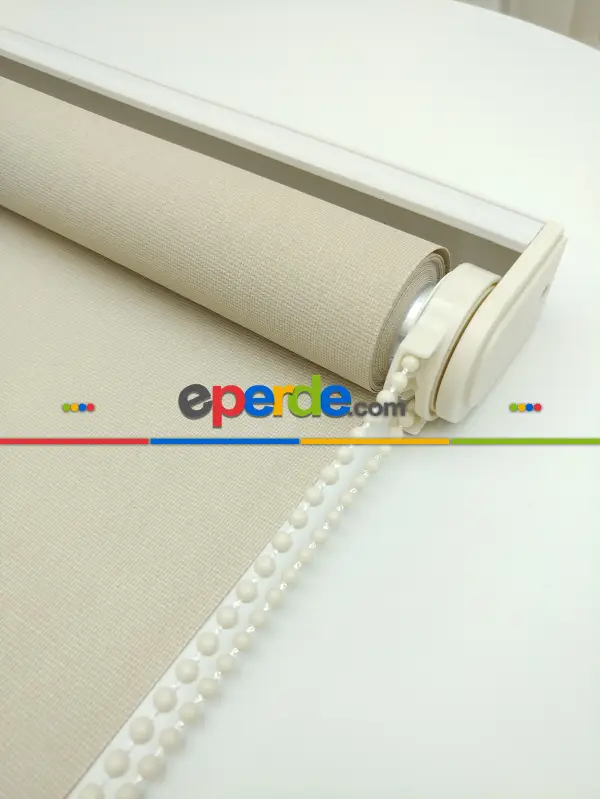 Salon Stor Perde - Stor Perde Panama Mat Serisi (pvc Kaplama) Kalın Dokulu- Bej