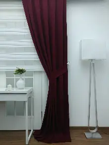 Salon Fon - Bordo - Düz Fon Perde ( 280 Eninde )- Bordo