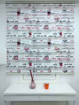 Mutfak Zebra Perde Desenli- Siyah Kırmızı