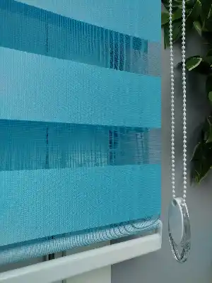 Perle Home Düz Mavi Zebra Perde