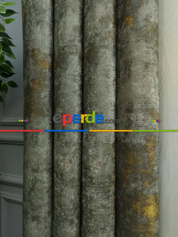 Salon - 2021 Sezonu - Tül Dikey Zebra Perde - Fon Kumaşlı Tül Dikey Perde - Stor Tül Perde Hepsi Birarada- Sarı