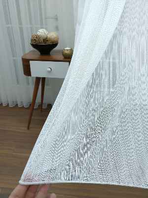 Perdeks Home Tül Perde 05 Lux Series- Ekru - Kurşunlu Tül