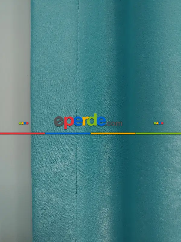 Salon - Soft Fon Perde Turkuaz Mavisi Dökümlü En - Turkuaz