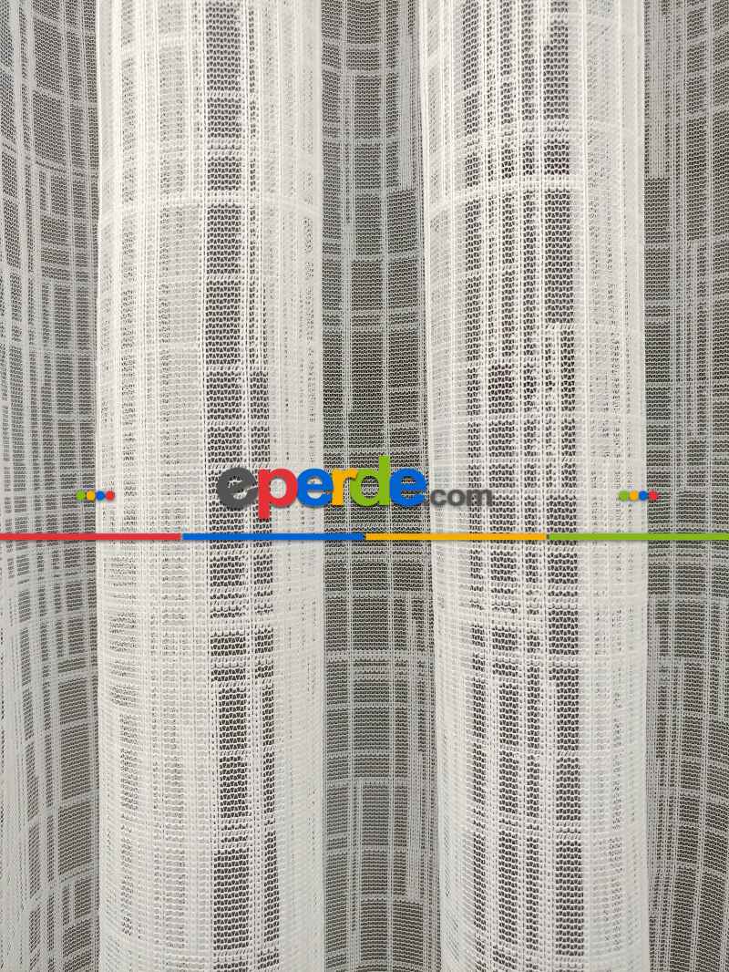 Spor Desen Fransız Dantel Tül Perde 041- Ekru