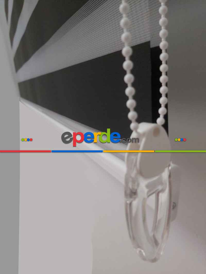 Brillant Siyah Zebra Perde- Siyah