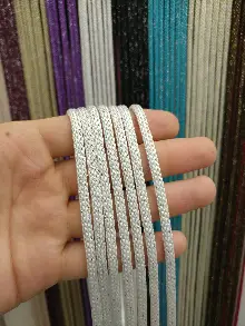 İp Perde - Beyaz Jumbo Simli Zincir Serisi İp Perde- Beyaz