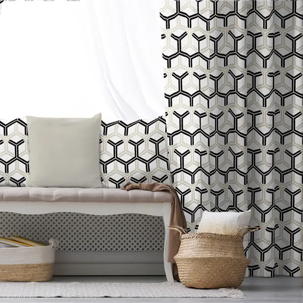 Modern Desenli Fon Perde Evm1930 Kumaşı Kalındır Duck Bezi Değildir