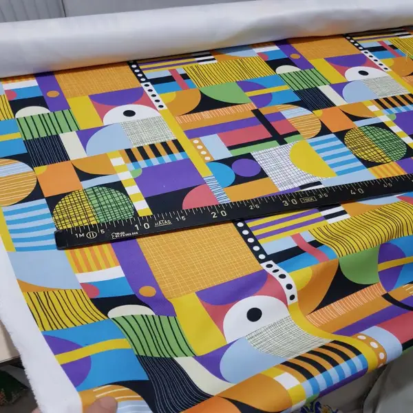 Çizgi Benek Desenli Fon Perde Evm527 Kumaşı Kalındır Duck Bezi Değildir- Siyah-Sarı-Beyaz-Çok Renkli