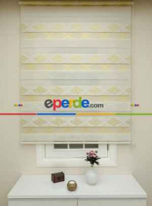 Zebra Perde - 2022 Damask Altın Krem