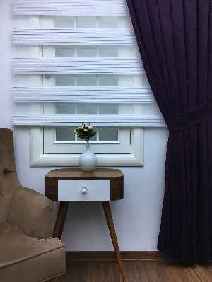 Patlıcan Moru Düz Fon Perde (280 Eninde)- Mor Patlıcan Moru