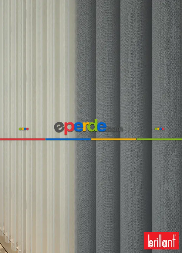 Brillant Akıllı Tül Perde Gri Renkli Tül Dikey Zebra Perde Düz 1. Kalite