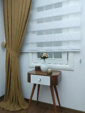 Mat Altın Rengi Düz Fon Perde (280 Eninde)- Altın Mat