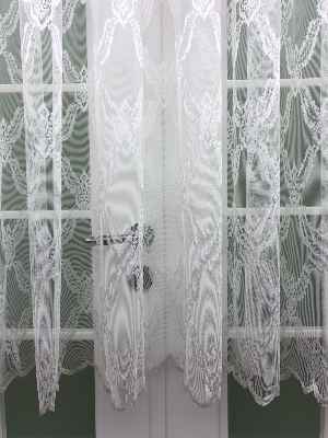 Kısa Boylu Tül Perde - Özel Örme Dokulu Tül Perde - Ekru Renk