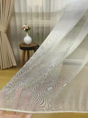 1.kalite Degrade Renk Geçişli Şantuk Keten Tül Perde Salon Perdesi 2025- Kahve Açık-gri Açık - Kurşunlu Tül