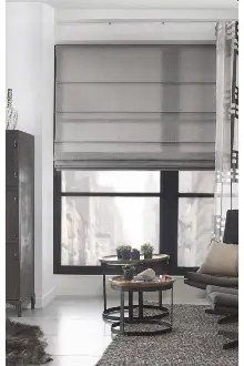 Bebek Odası - Katlamalı Perde Gri Keten Tül Katlamalı Perde