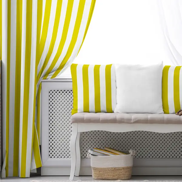 Çizgili Fon Perde Evim1622-7 Kumaşı Kalındır Duck Bezi Değildir