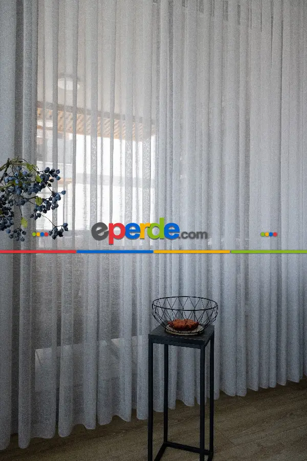 Naturel Keten Tül - Ekru - Kurşunlu Tül