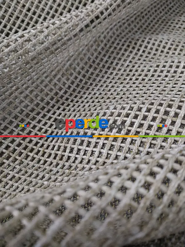 Düz File Tül Perde - Sütlü Kahve