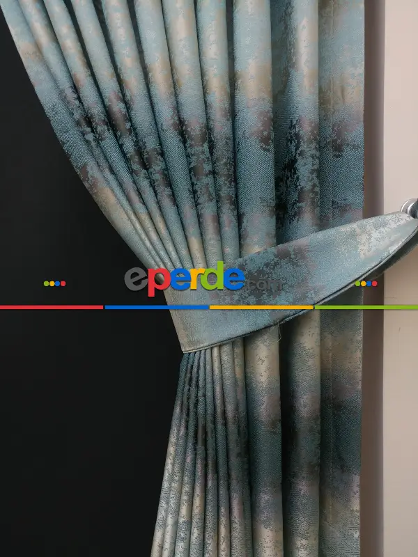 Salon Fon Perde- Turkuaz Yeşili Ara Renk