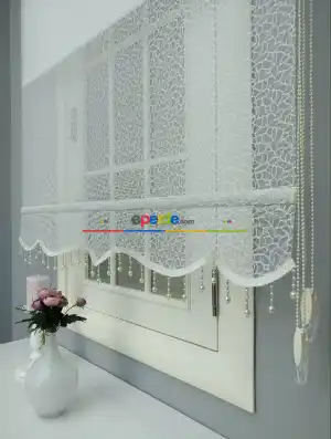 Yeni Sezon Çiftli Sistem Tül Stor- Ekru